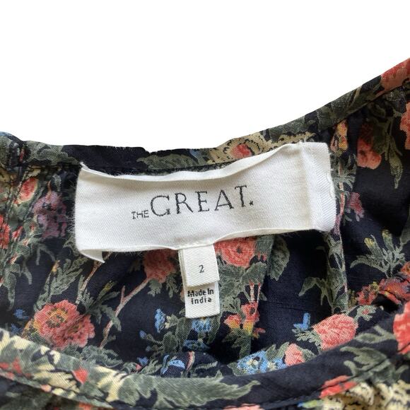 THE GREAT Floral Maxi Dress Size 2 Cotton - Picture 7 of 14